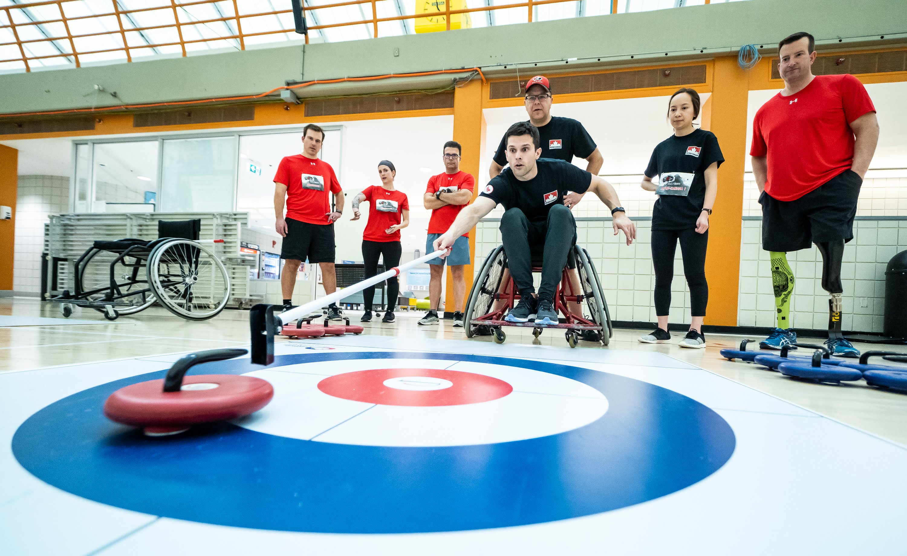 Wheelchair curling at the 2019 Calgary ParaTough CUp. 