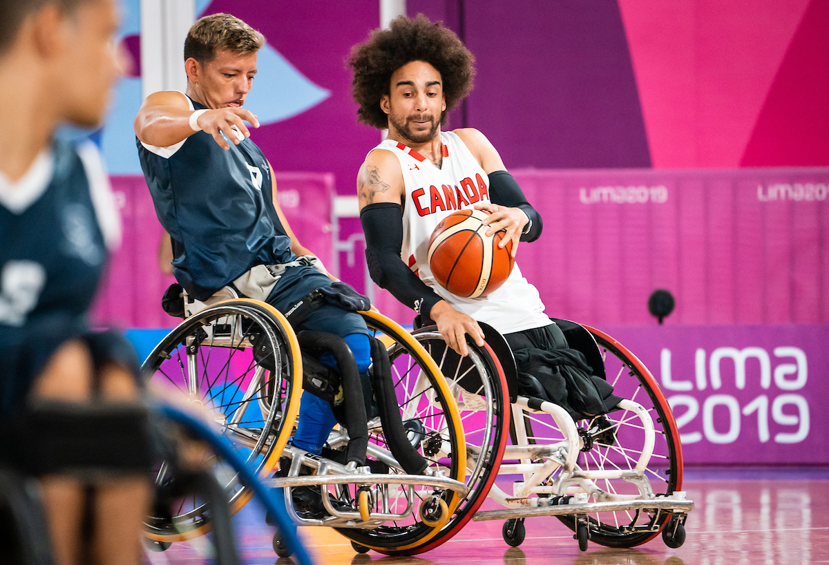 Wheelchair basketball player Deion Green in action at the Lima 2019 Parapan Am Games