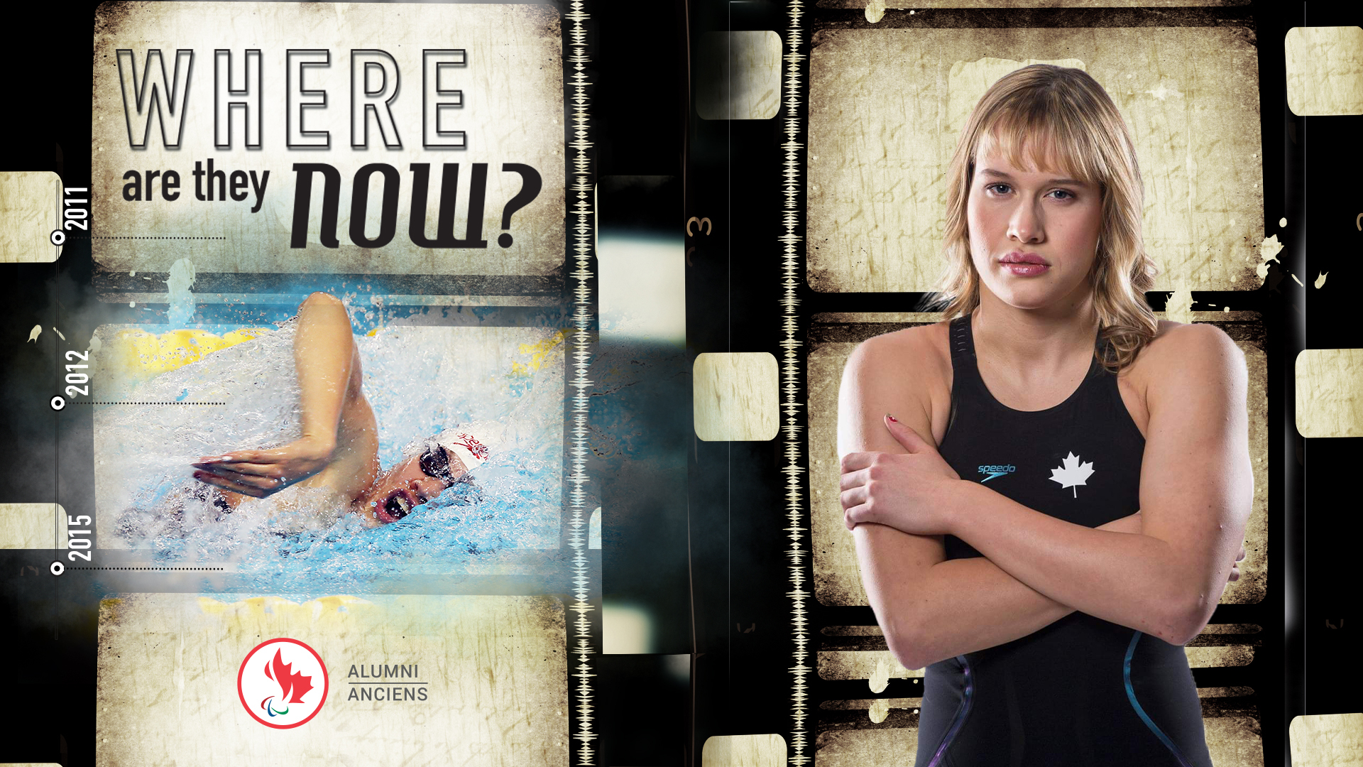 A graphic for the 'where are they now' alumni feature series with an image of Kirstie Kasko