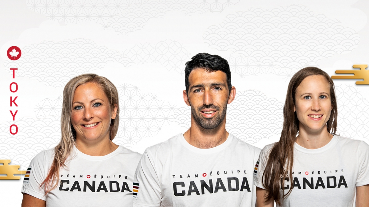 The Tokyo 2020 Canadian Para canoe team: Brianna Hennessy, Mathieu St-Pierre, and Andrea Nelson
