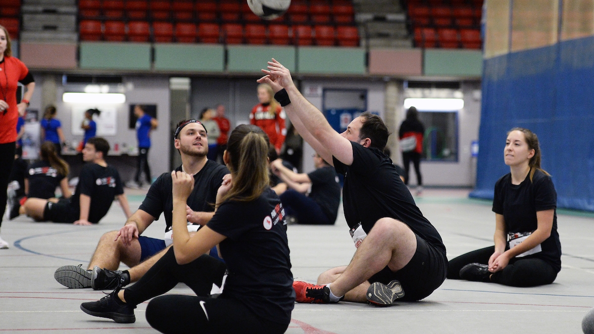 ParaTough Cup participants compete in sitting volleyball.