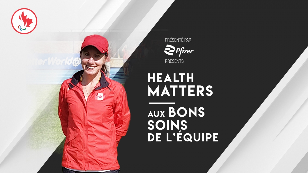 A photo of Athletics Canada Para Medical Lead Patricia Roney for the Pfizer Health Matters series