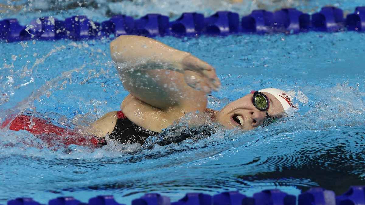 Swimmer Sarah Mailhot in competition at the Toronto 2015 Parapan Am Games