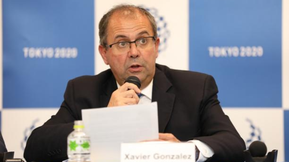 IPC CEO Xavier Gonzalez speaking at a press conference
