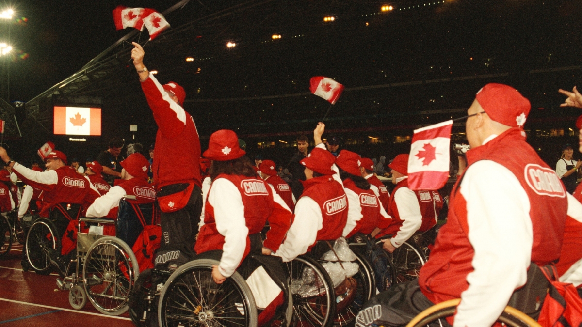 Canada enters the stadium for the Sydney 2000 Paralympic Games Opening Ceremony.