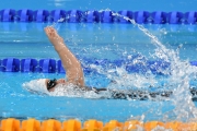 Clemence Pare  swims at the Parapan Ams in Lima