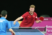 Curtis Caron competes in Para Table Tennis at the Lima 2019 games