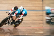 Annie Bouchard and pilot Evelyne Gagnon compete in tandem cycling at the Lima 2019 games