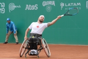 Mitch McIntyre competes in wheelchair tennis at Lima 2019