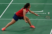 Olivia Meier playing badminton