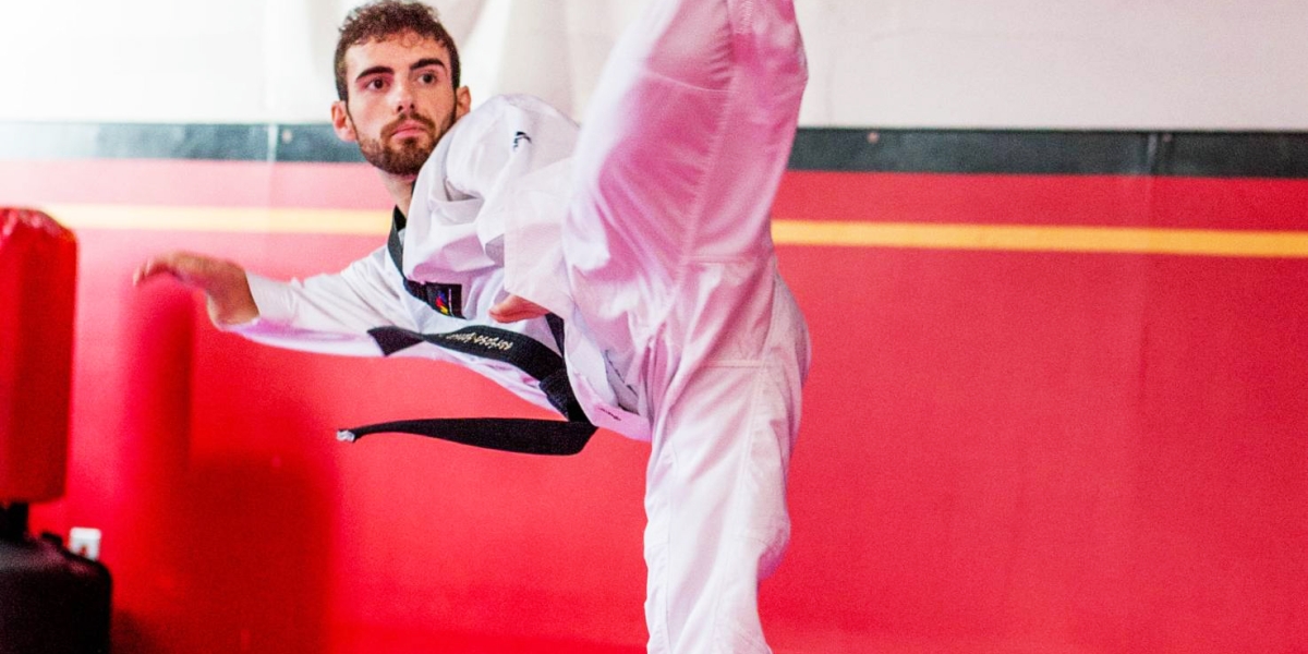 Anthony in a taekwondo pose