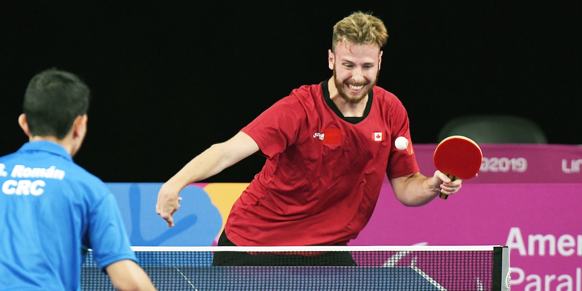 Curtis Caron competes in Para Table Tennis at the Lima 2019 games