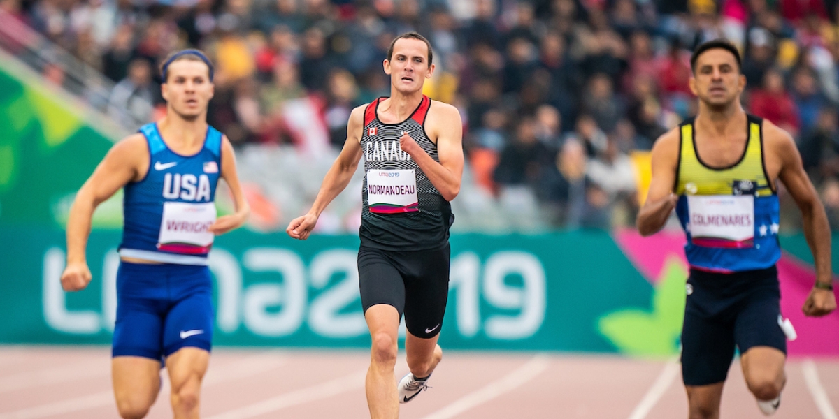 Thomas Normandeau races at the Lima 2019 games