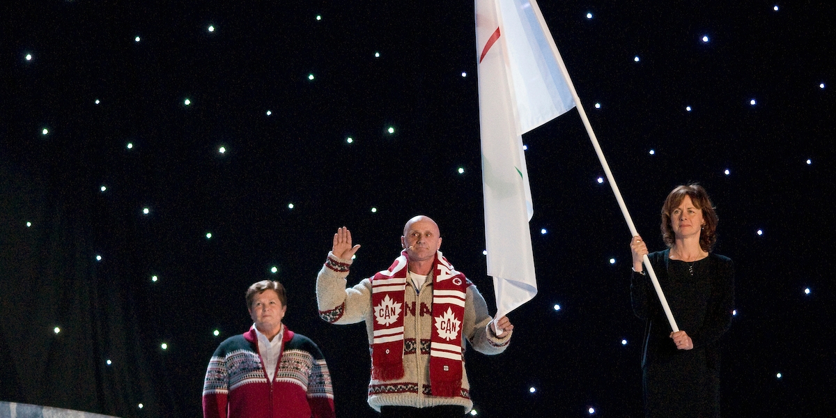 Herve taking the athletes oath at the 2010 Paralympic Games in Vancouver