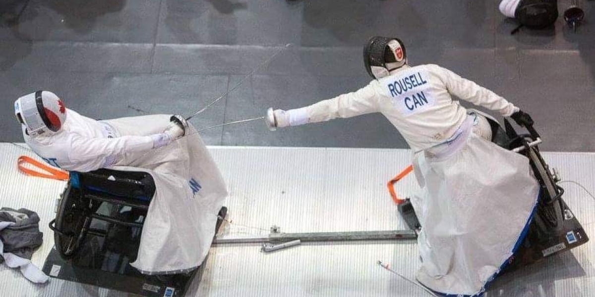 Ryan Rousell in wheelchair fencing competition
