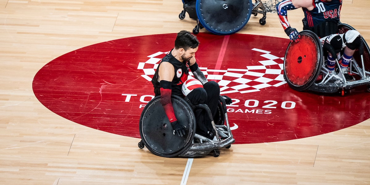Cody Caldwell competes in wheelchair rugby