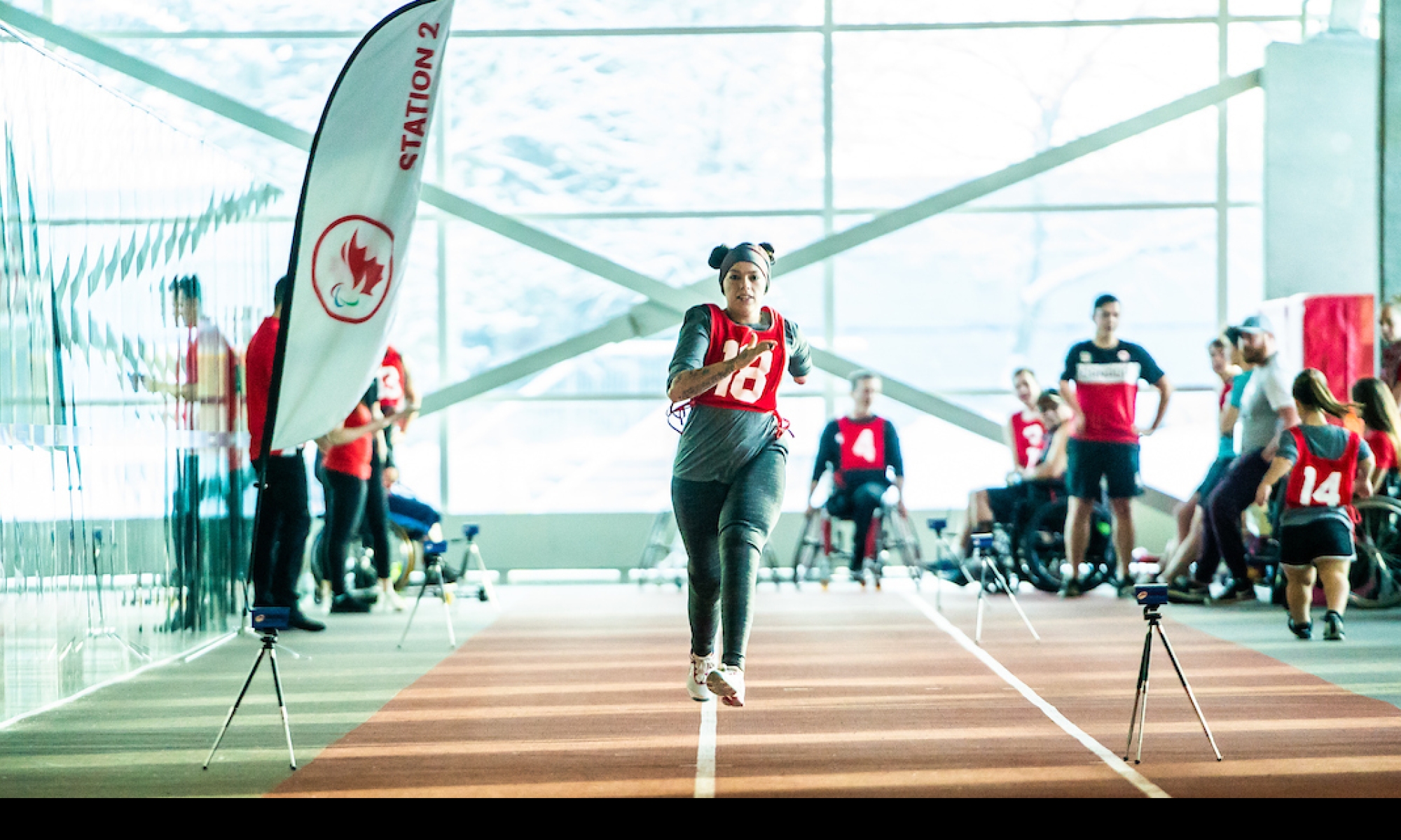athlete racing at the Paralympian Search