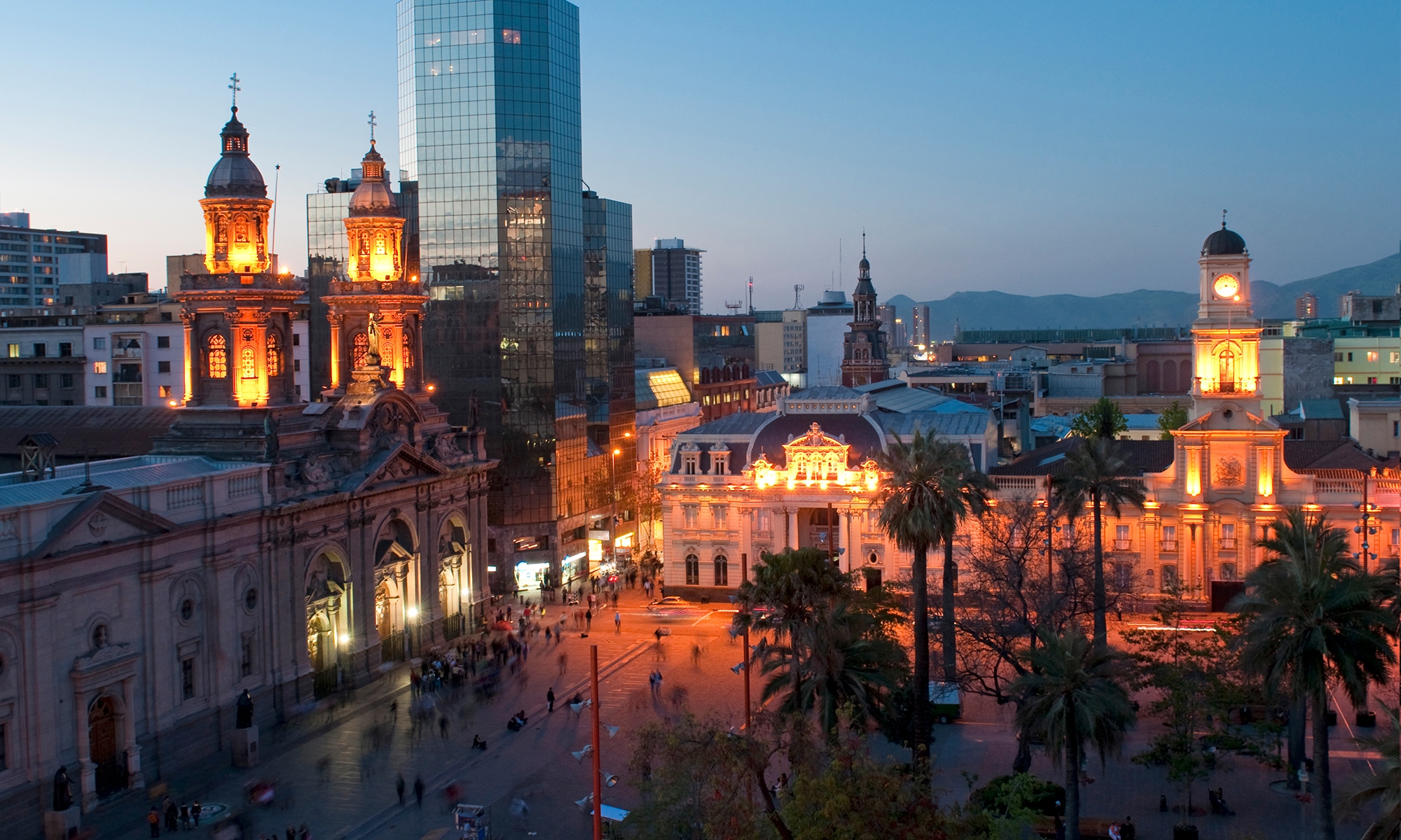 Background of the Santiago city scape
