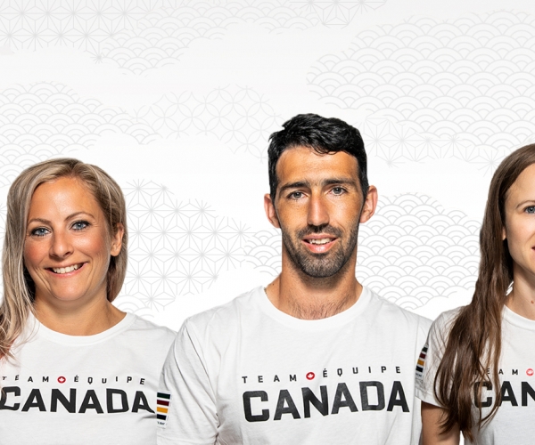 The Tokyo 2020 Canadian Para canoe team: Brianna Hennessy, Mathieu St-Pierre, and Andrea Nelson
