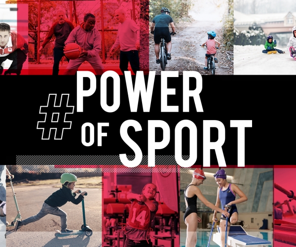 A graphic showing different sport examples for #PowerOfSport