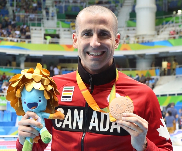 Benoit Huot with his bronze medal at the Rio 2016 Paralympic Games
