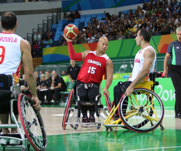 David Eng competes in wheelchair basketball at the Rio 2016 Paralympic Games. 