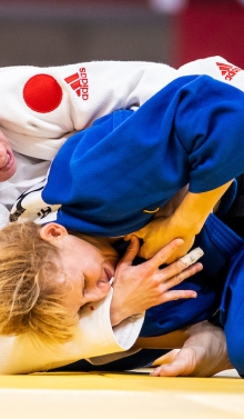 Priscilla Gagne competes in Para Judo