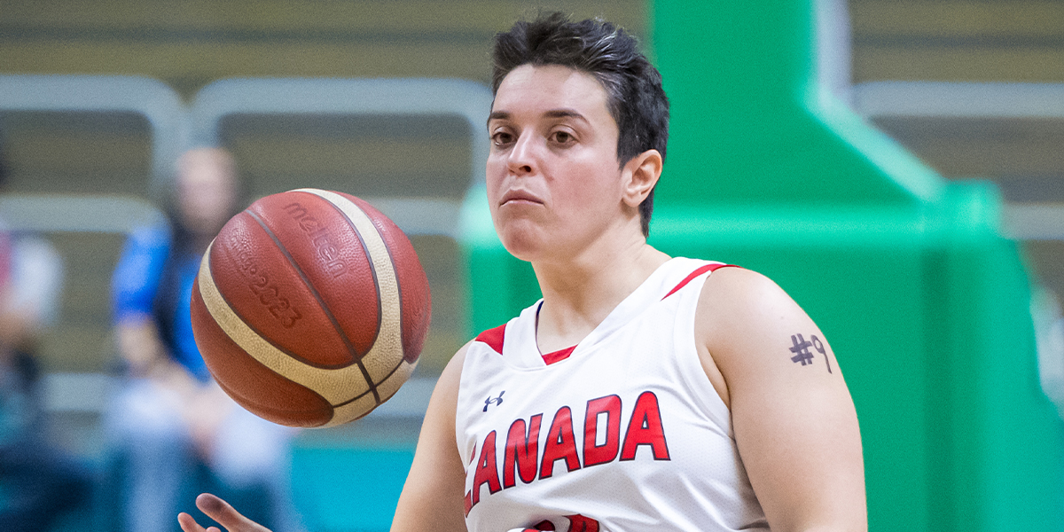 Canadian Wheelchair basketball player Sofia Fassi-Fehri in action at the Santiago 2023 Parapan American Games.