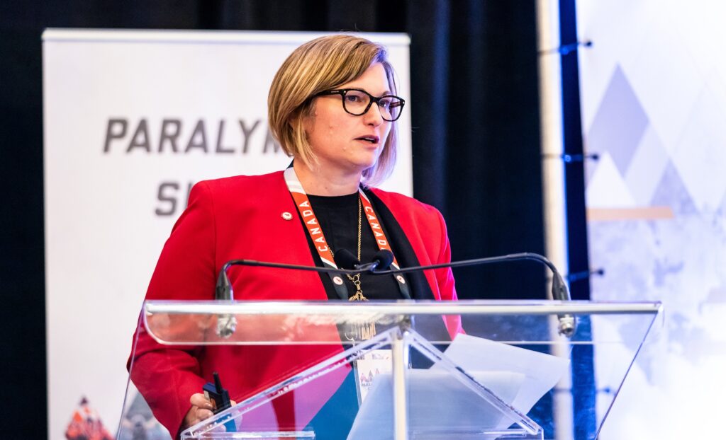 Andrea Carey speaks at the 2018 Canadian Paralympic Summit