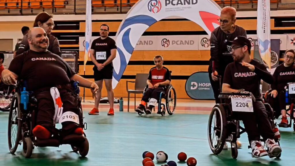 Canada's B1/2 Boccia Team competing in Coimbra, Portugal