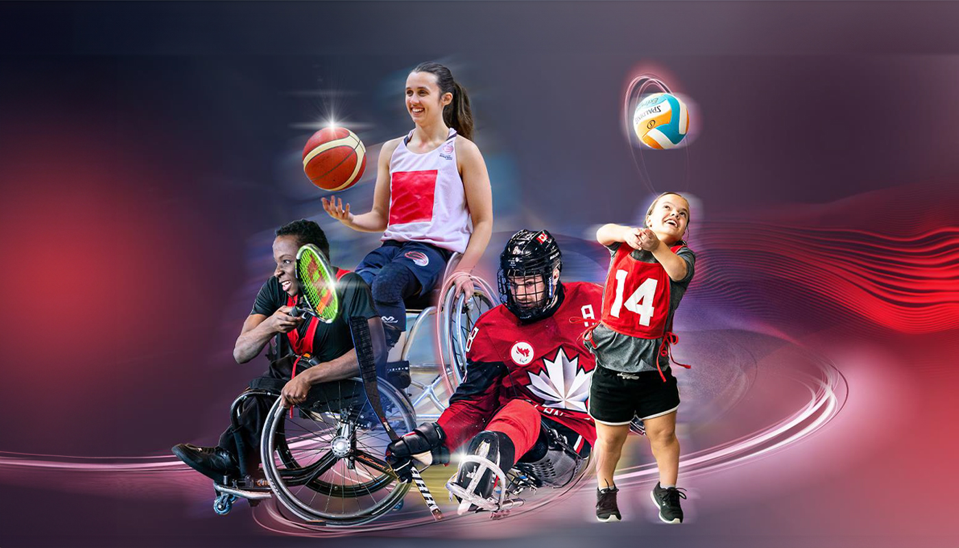 A collection of athletes competing in Wheelchair Tennis, Wheelchair Basketball, Para Hockey and Volleyball.