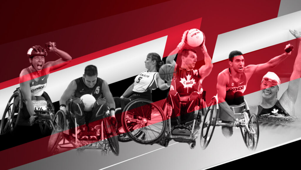 athletes in competition photos over a red, white, and black graphic overlay