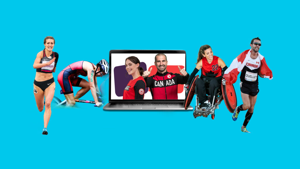An image of Team Canada Champion Chats participants Amanda Rummery, Jessica Tuomela, Melanie Labelle, and Guillaume Ouellet