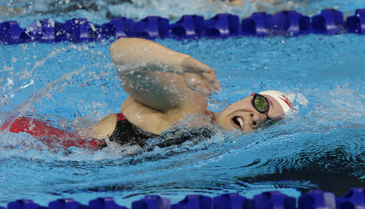 Swimmer Sarah Mailhot in competition at the Toronto 2015 Parapan Am Games