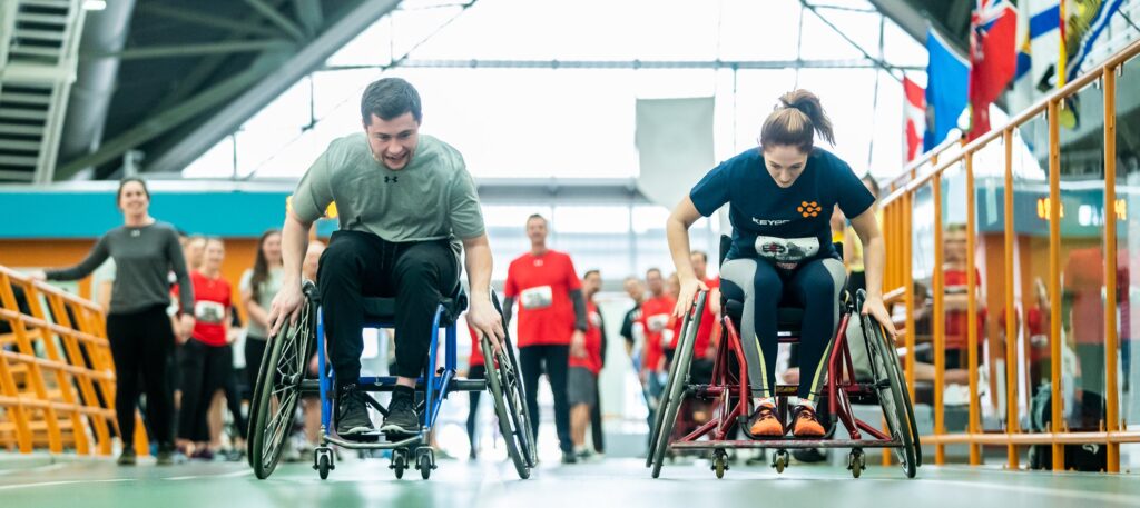 wheelchair sprint between 2 racers