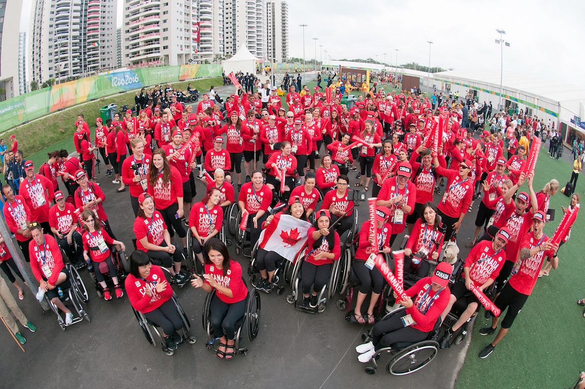 Athletes together at the Rio 2016 Welcome Ceremony