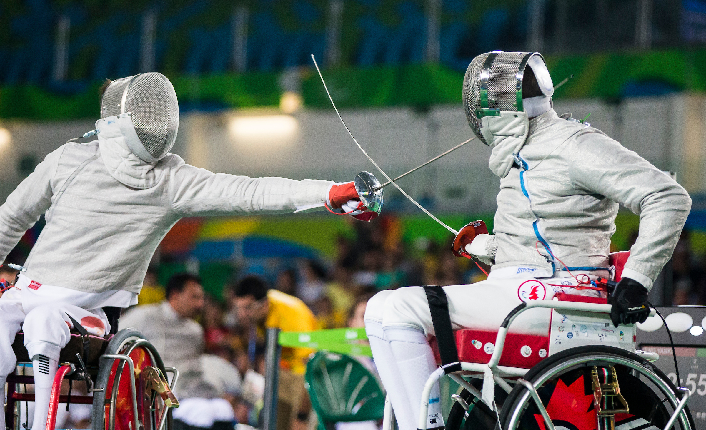 Pierre Mainville, Rio 2016 - Wheelchair Fencing // Escrime en fauteuil roulant. Pierre Mainville competes in the Men's Wheelchair Fencing Individual Sabre Category B Preliminary