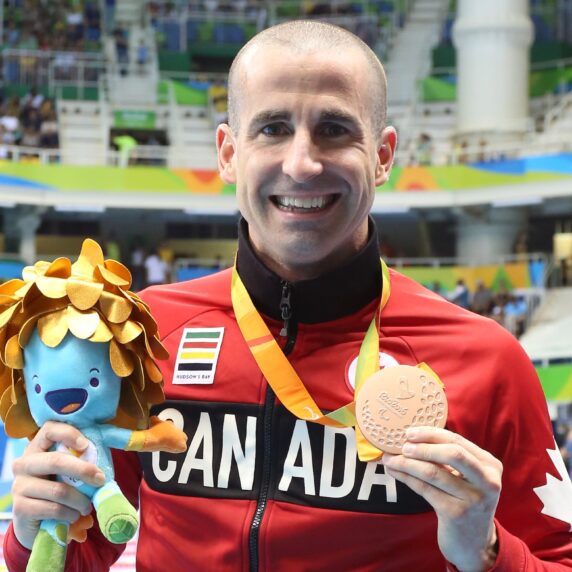 Benoit Huot with his bronze medal at the Rio 2016 Paralympic Games