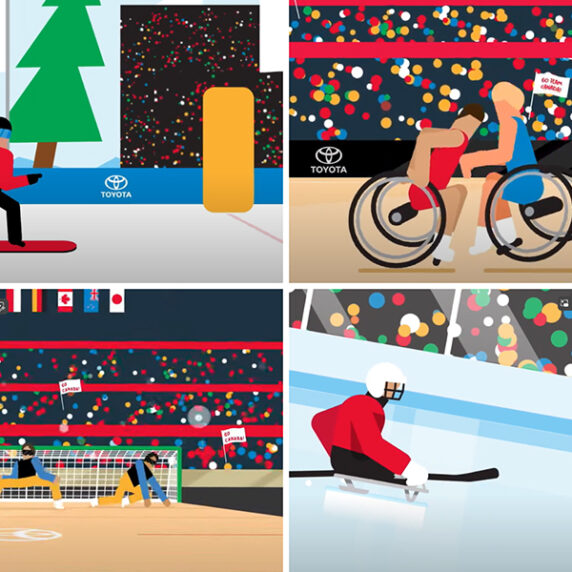 Animation images from the Toyota Canada videos explaining Paralympic sports.