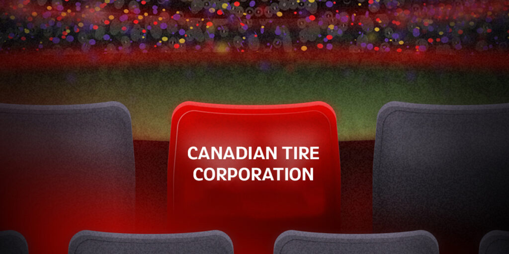 An IGNITE The Light virtual seat graphic that reads "Canadian Tire Corporation" on the virtual seat.