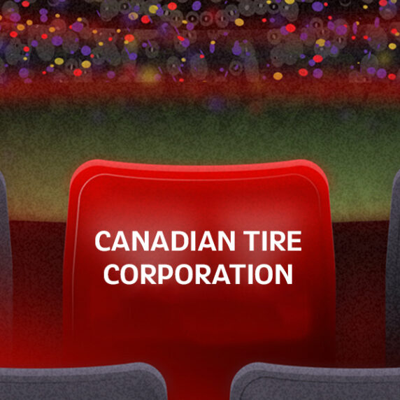 An IGNITE The Light virtual seat graphic that reads "Canadian Tire Corporation" on the virtual seat.