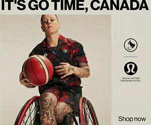 lululemon ad with text that reads It's Go Time, Canada