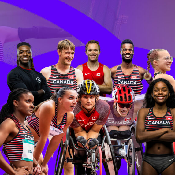 A collage of Canadian Para athletics stars.