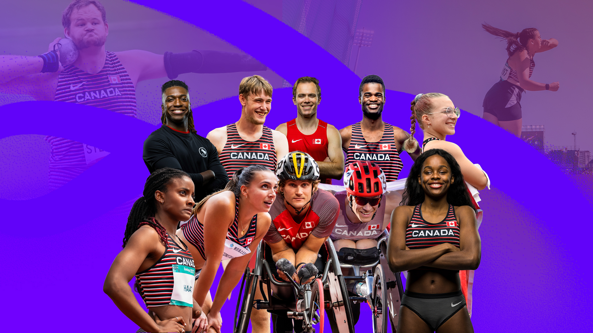 A collage of Canadian Para athletics stars.