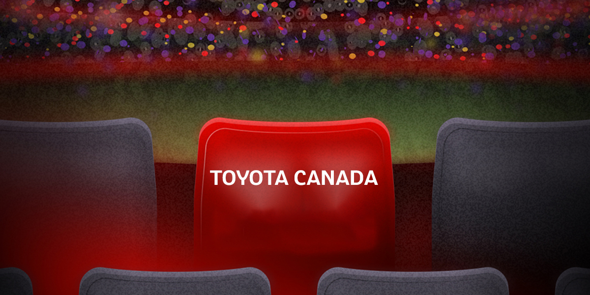 IGNITE The Light seat graphic that reads Toyota Canada.