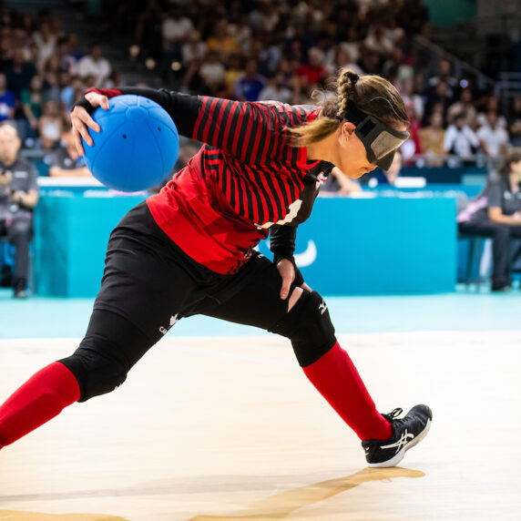 Maryam Salehizadeh player prepares to throw the ball