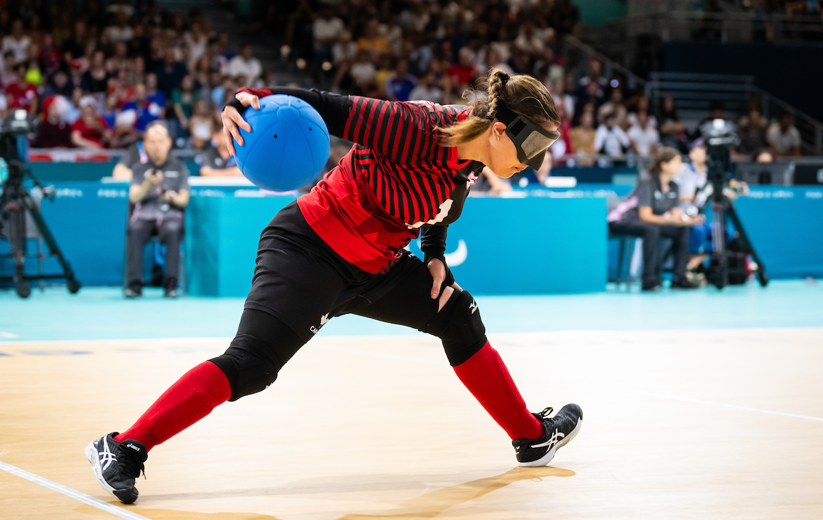 Maryam Salehizadeh player prepares to throw the ball