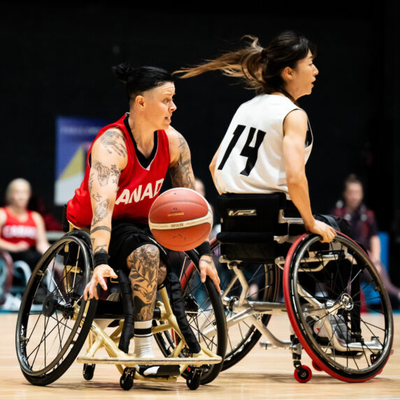 Canada takes on Japan in a women’s wheelchair basketball friendly match at the Paralympic Village ahead of the 2024 Paralympic Games in Paris, France on August 26, 2024