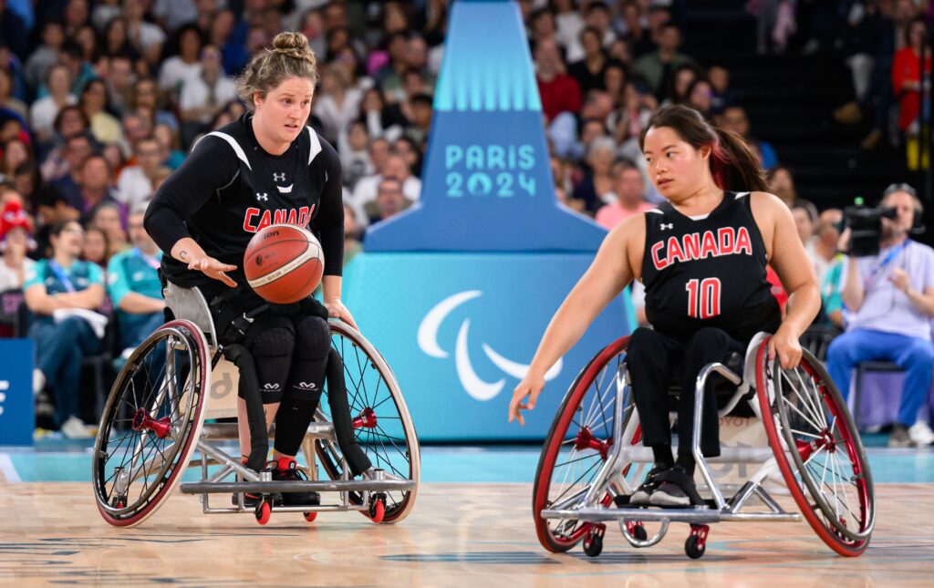 Arinn Young and Puisand Lai, wheelchair basketball