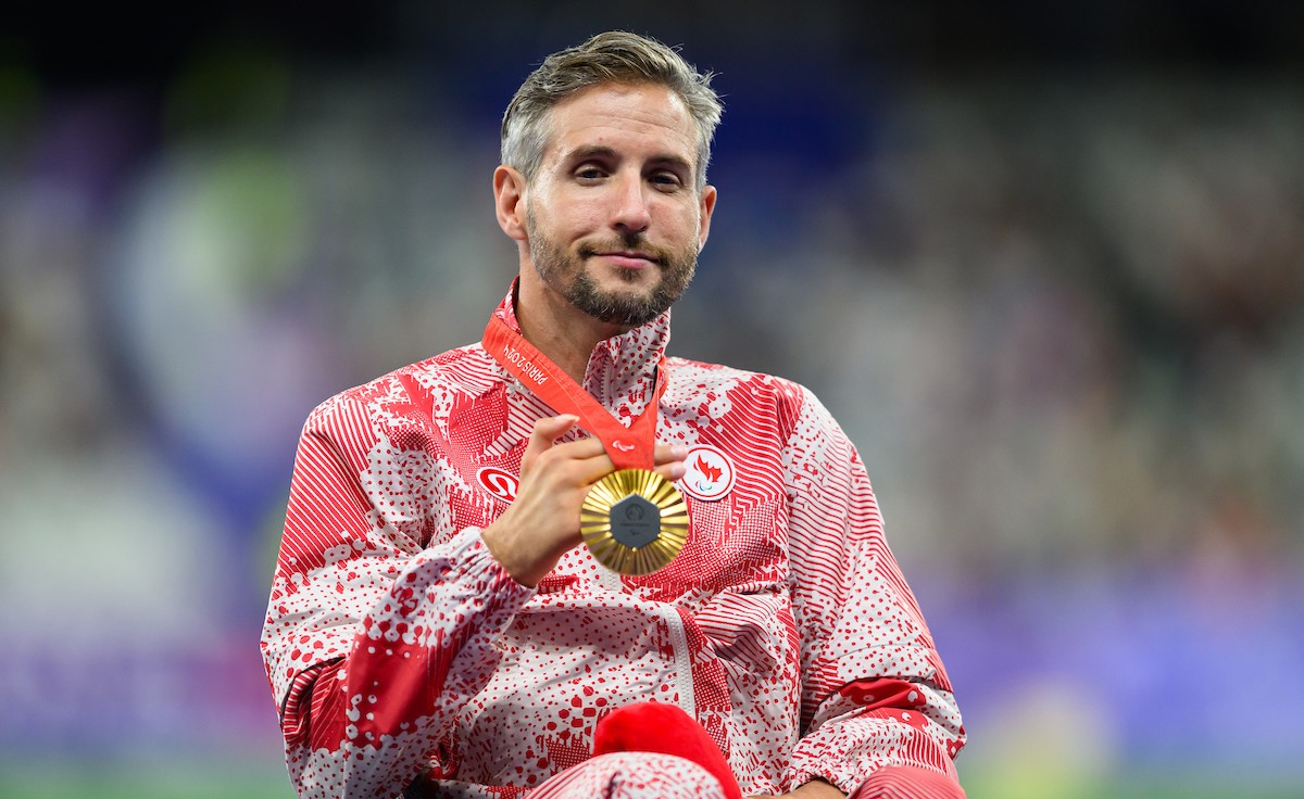 Cody Fournie at his gold medal ceremony